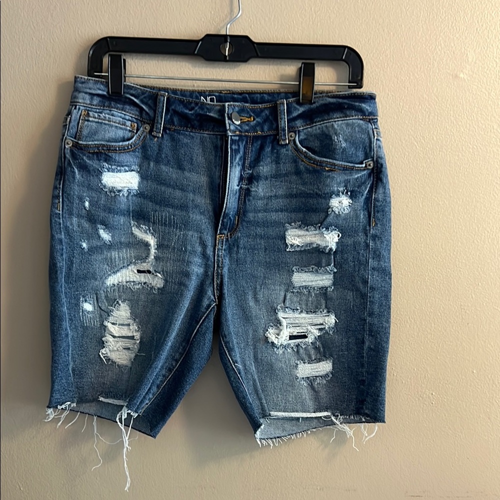Distressed Denim Shorts
